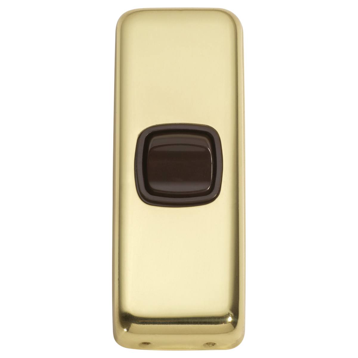 Small Clip On 1 Gang Switch, Polished Brass Brown