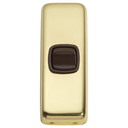 Small Clip On 1 Gang Switch, Polished Brass Brown