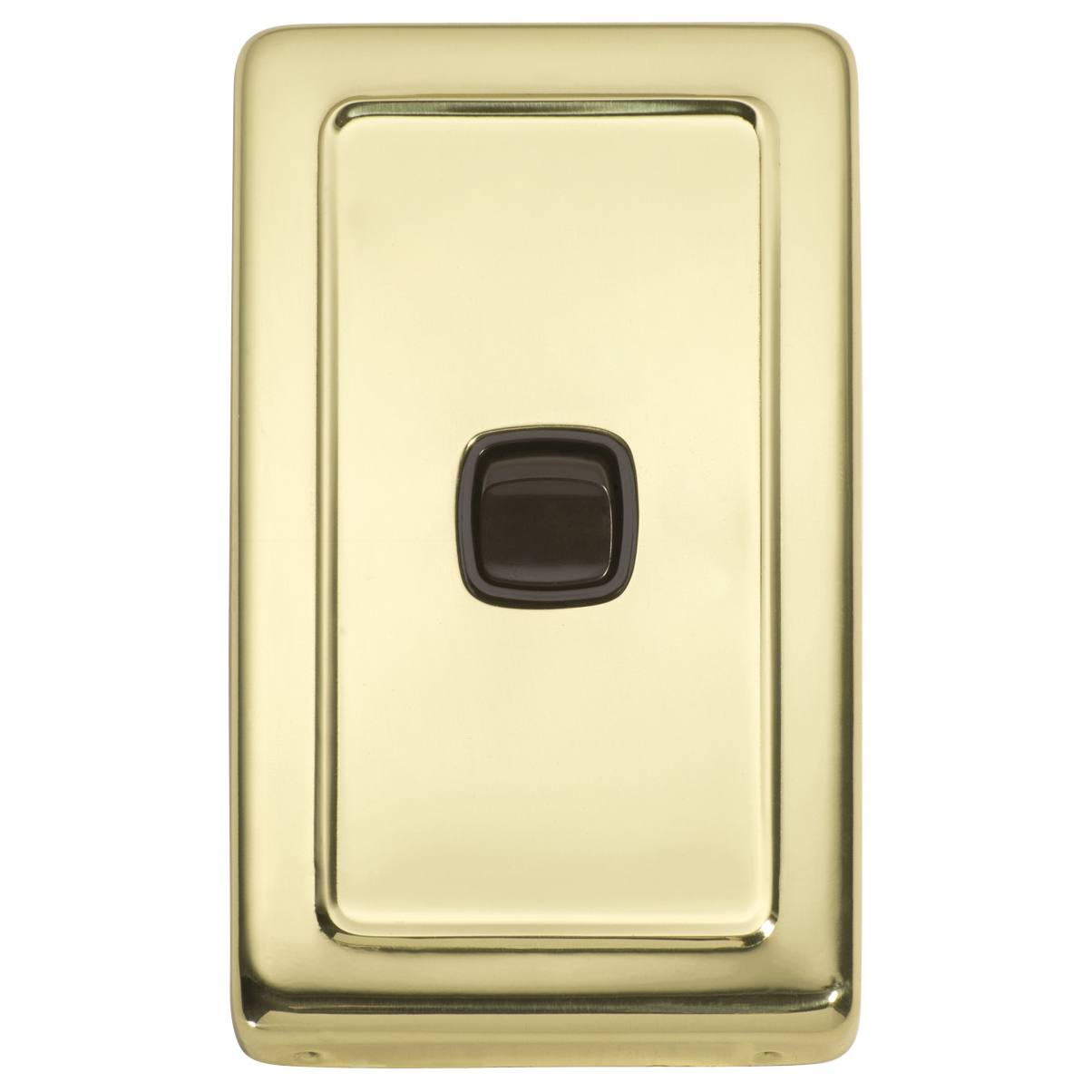 Clip On 1 Gang Switch, Polished Brass Brown