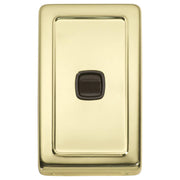 Clip On 1 Gang Switch, Polished Brass Brown