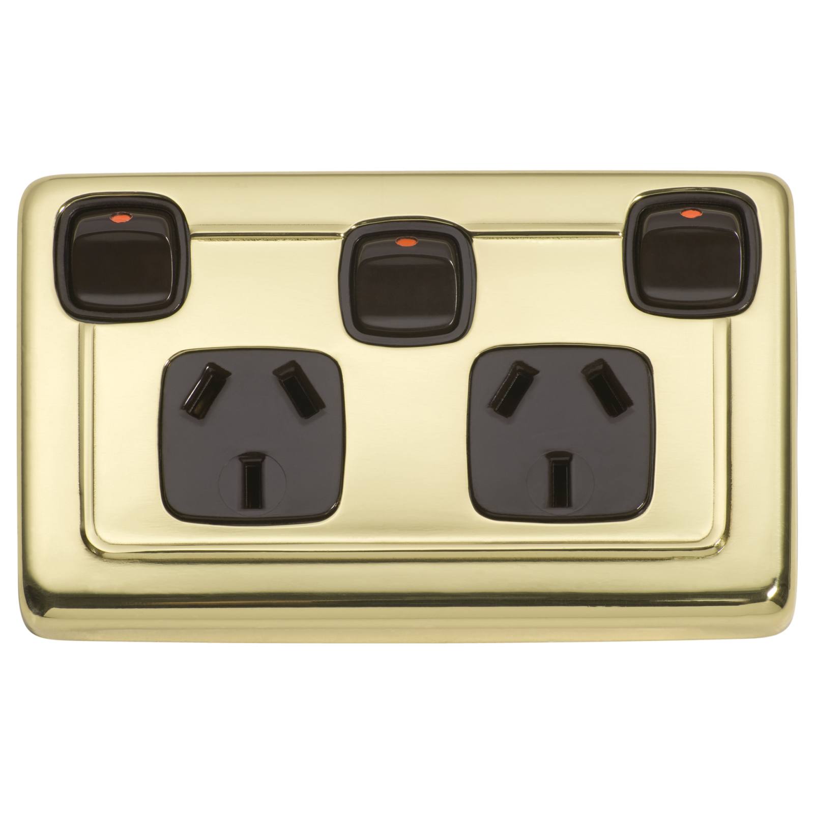 Clip On Double Power Point with Switch, Polished B