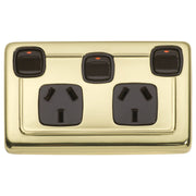 Clip On Double Power Point with Switch, Polished B