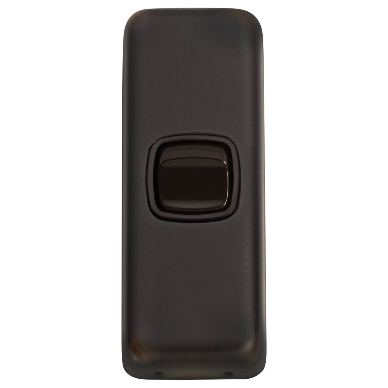 Small Clip On 1 Gang Switch, Antique Copper Brown