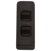 Small Clip On 2 Gang Switch, Antique Copper Brown