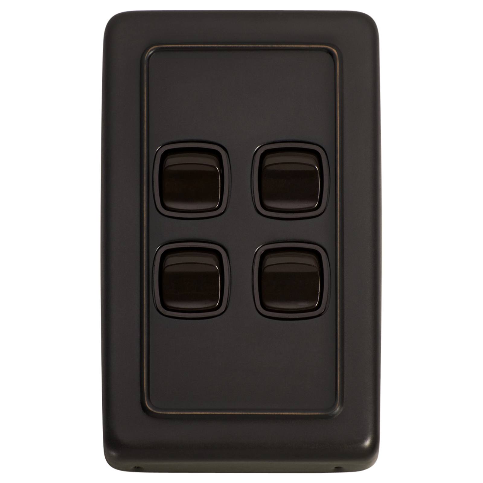 Clip On 4 Gang Switch, Antique Copper Brown