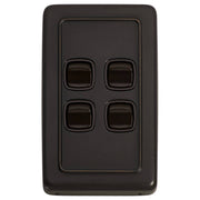 Clip On 4 Gang Switch, Antique Copper Brown