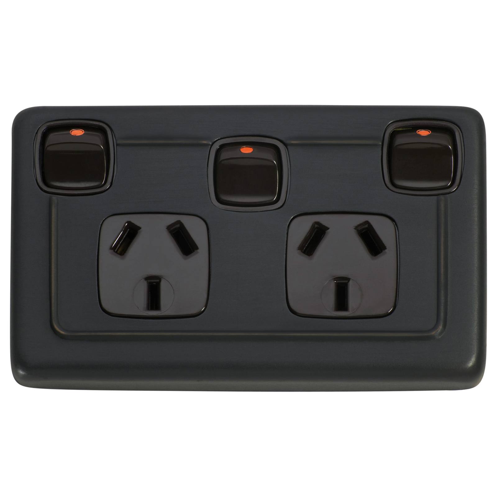 Clip On Double Power Point with Switch, Antique Co