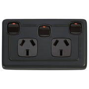 Clip On Double Power Point with Switch, Antique Co