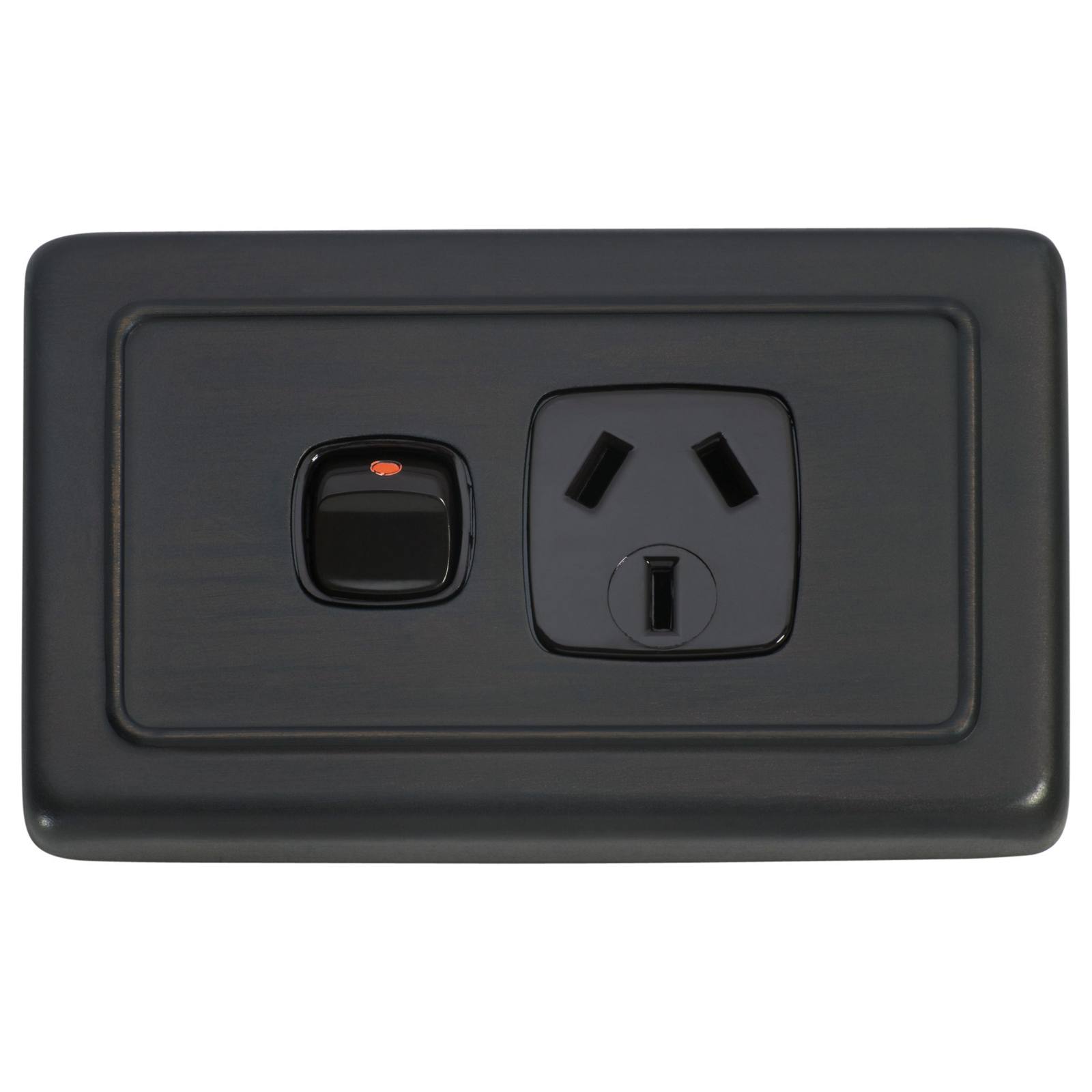 Clip On Single Power Point, Antique Copper Brown