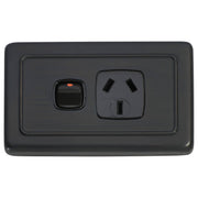 Clip On Single Power Point, Antique Copper Brown