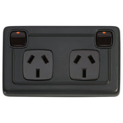 Clip On Double Power Point, Antique Copper Brown