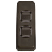 Small Clip On 2 Gang Switch, Antique Brass Brown