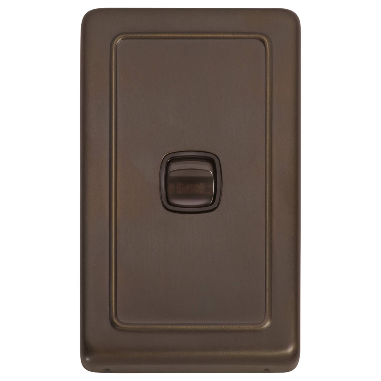 Clip On 1 Gang Switch, Antique Brass Brown