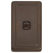 Clip On 1 Gang Switch, Antique Brass Brown