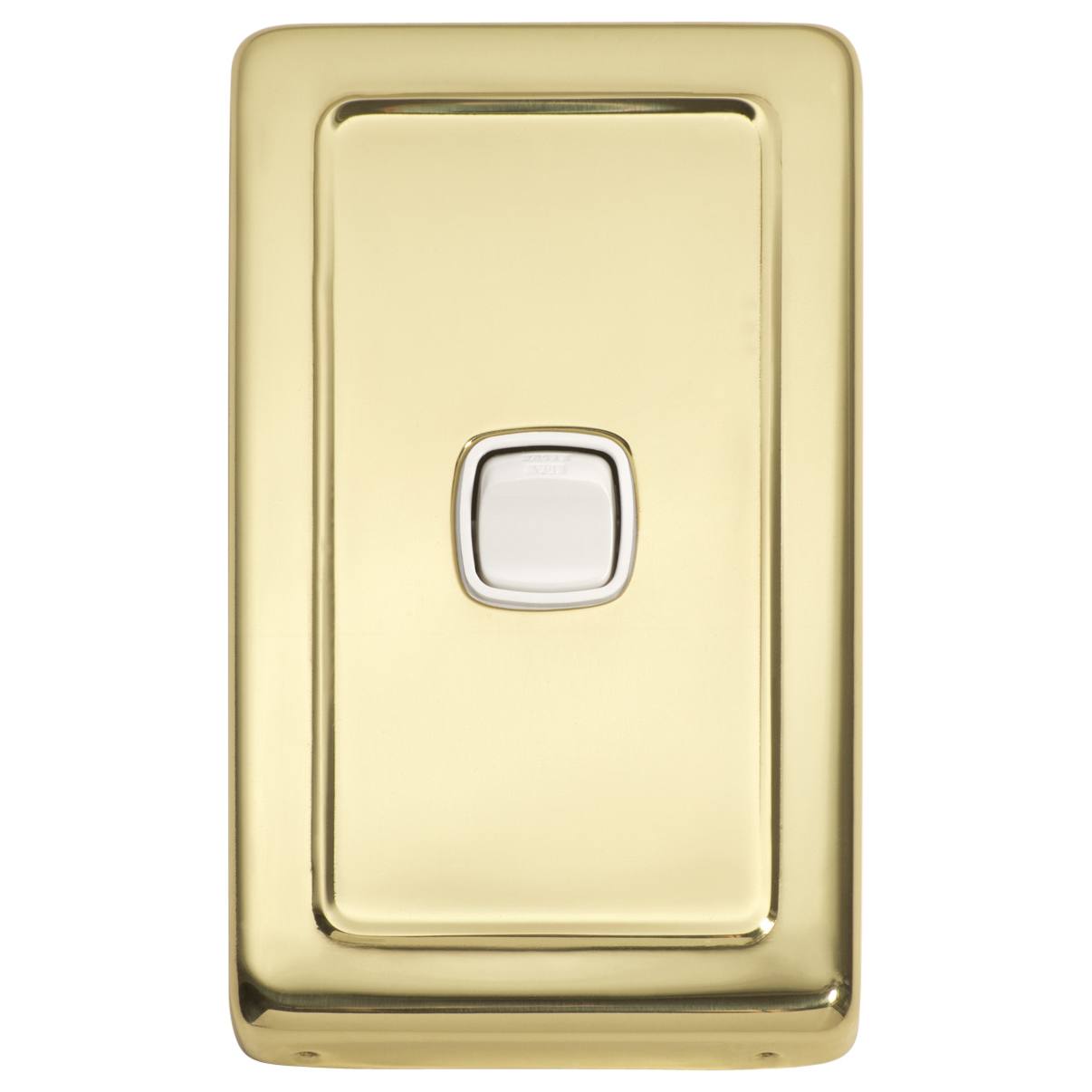 Clip On 1 Gang Switch, Polished Brass White
