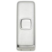 Small Clip On 1 Gang Switch, Satin Chrome White