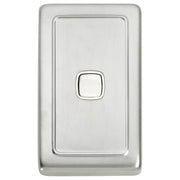 Clip On 1 Gang Switch, Satin Chrome White