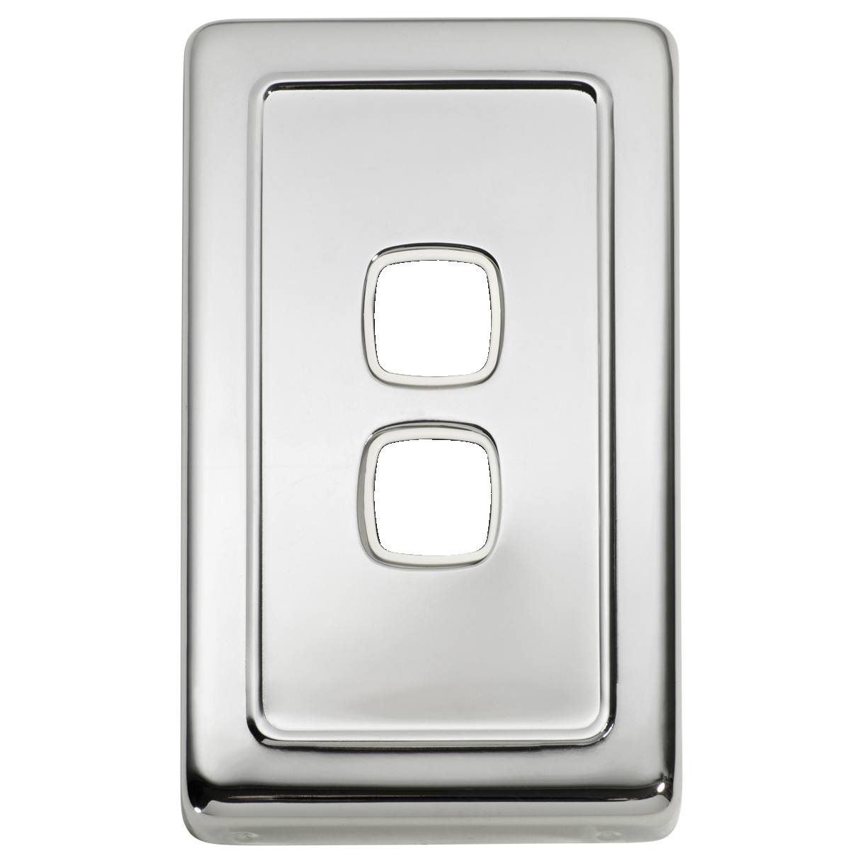 Clip On 2 Gang Switch, Chrome White