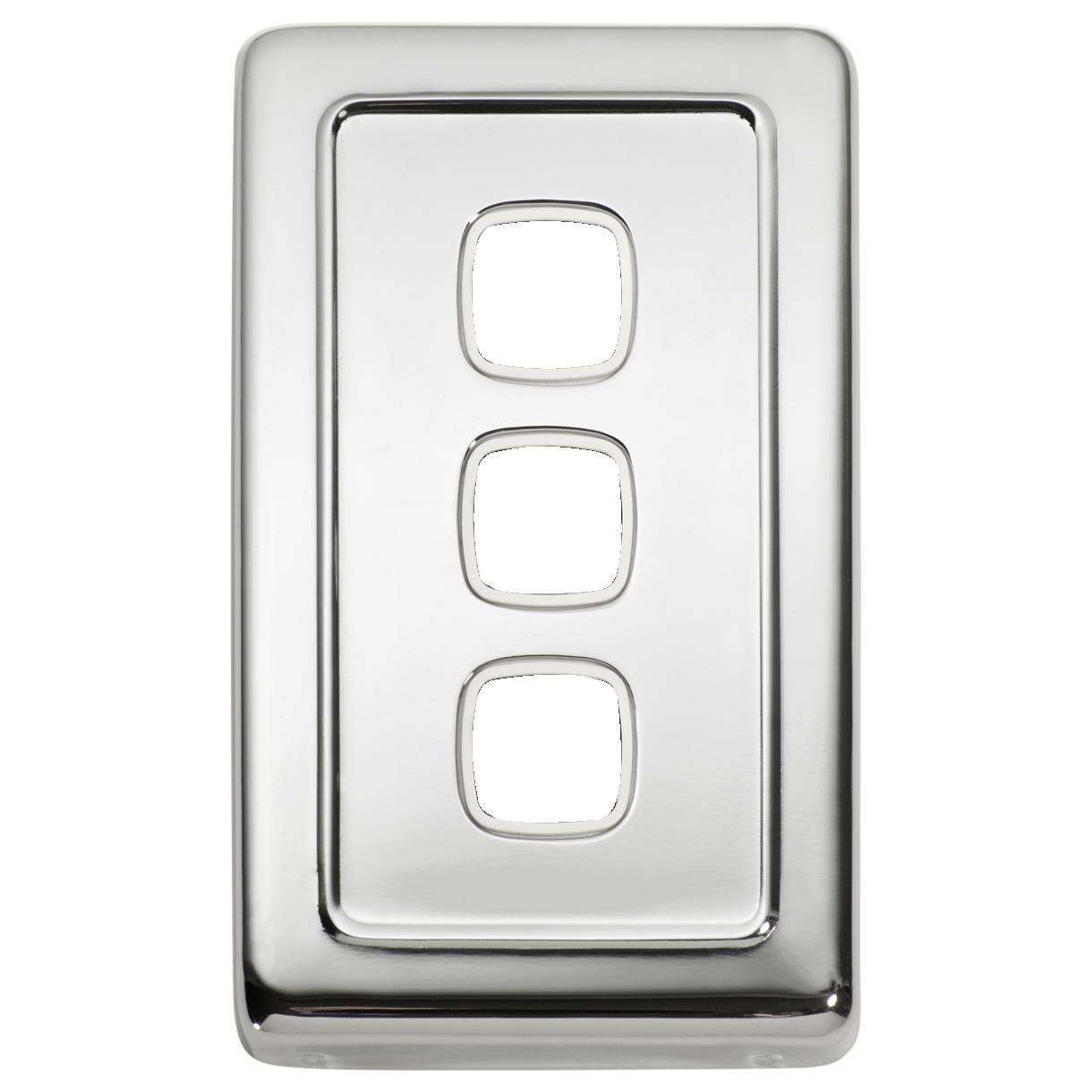 Clip On 3 Gang Switch, Chrome White