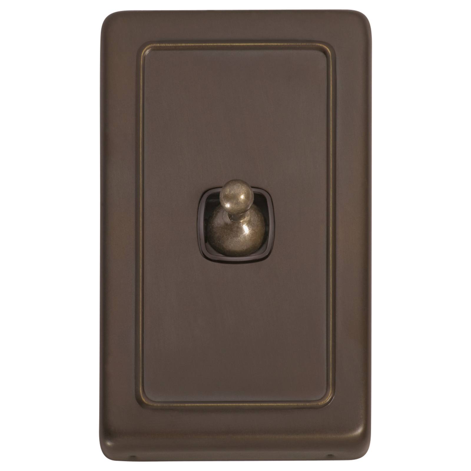 Clip On 1 Gang Toggle Switch, Antique Brass Brown
