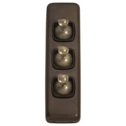 Small Clip On 3 Gang Toggle Switch, Antique Brass