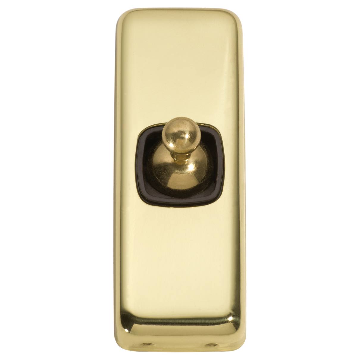 Small Clip On 1 Gang Toggle Switch, Polished Brass