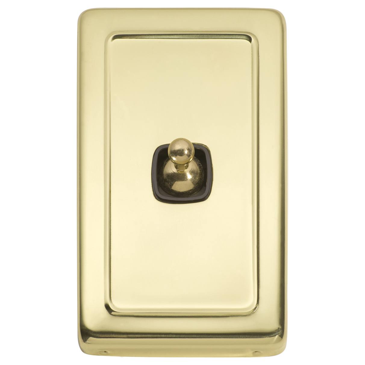 Clip On 1 Gang Toggle Switch, Polished Brass Brown