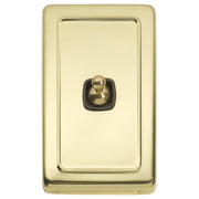 Clip On 1 Gang Toggle Switch, Polished Brass Brown