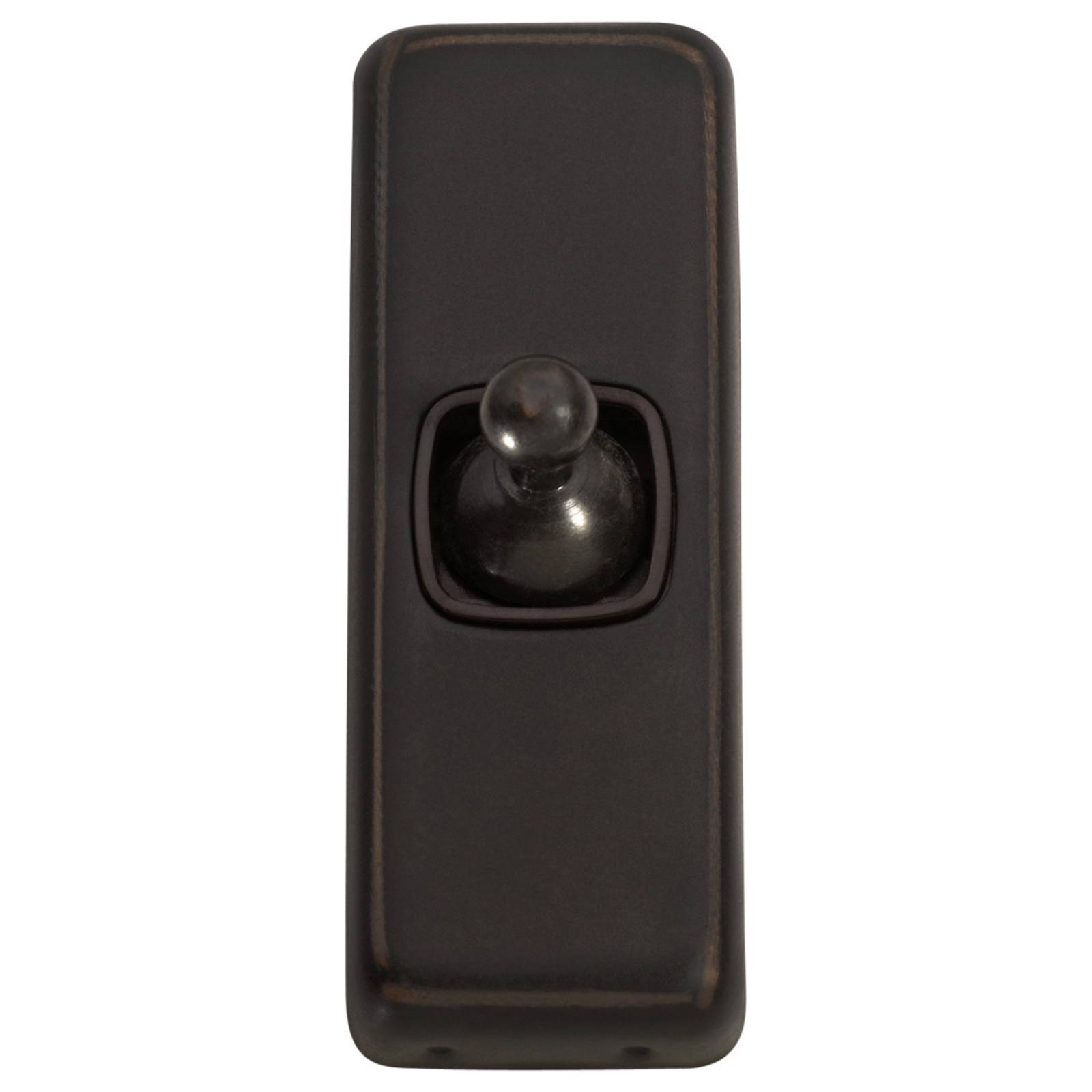 Small Clip On 1 Gang Toggle Switch, Antique Copper