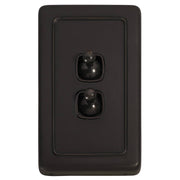 Clip On 2 Gang Toggle Switch, Antique Copper Brown