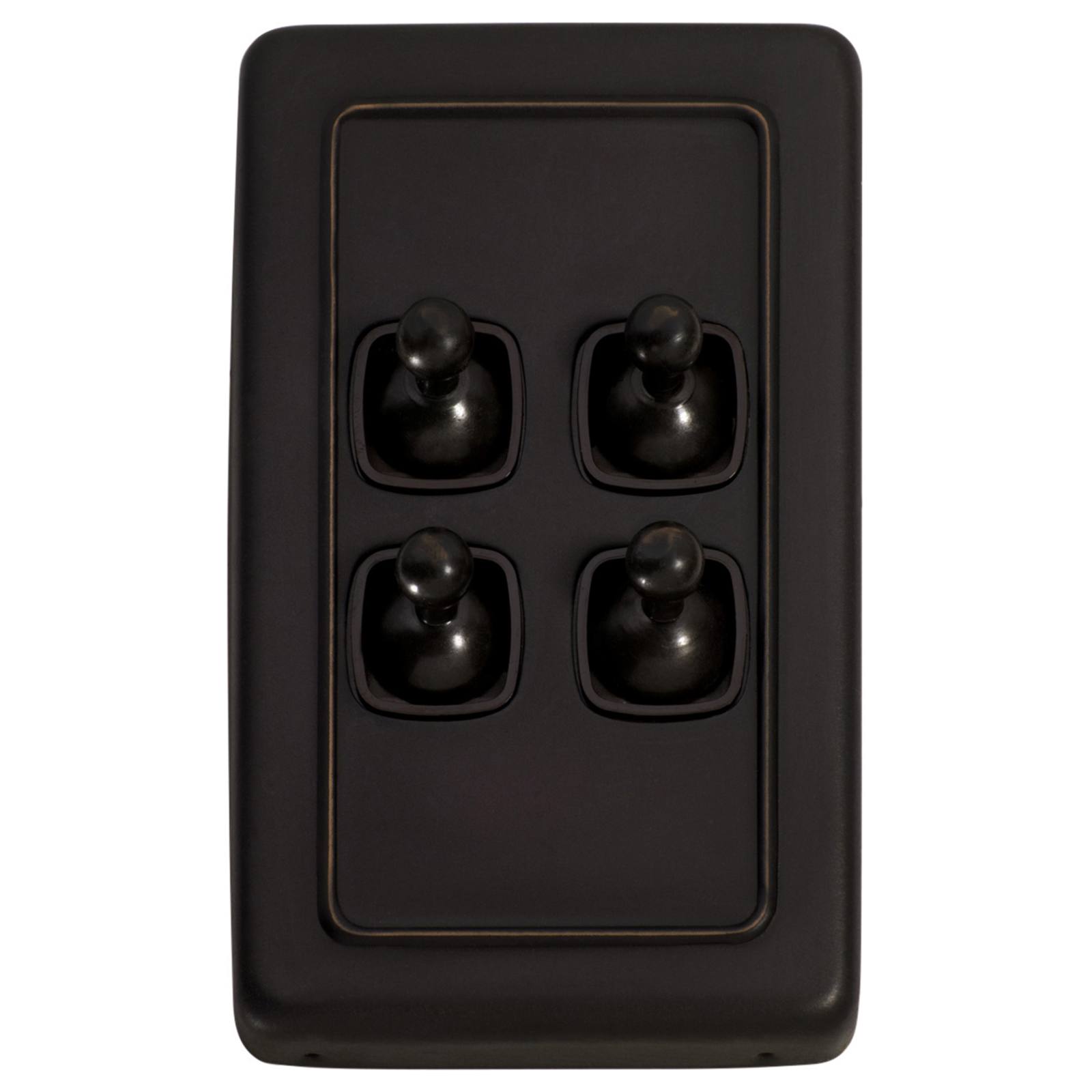 Clip On 4 Gang Toggle Switch, Antique Copper Brown