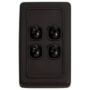 Clip On 4 Gang Toggle Switch, Antique Copper Brown