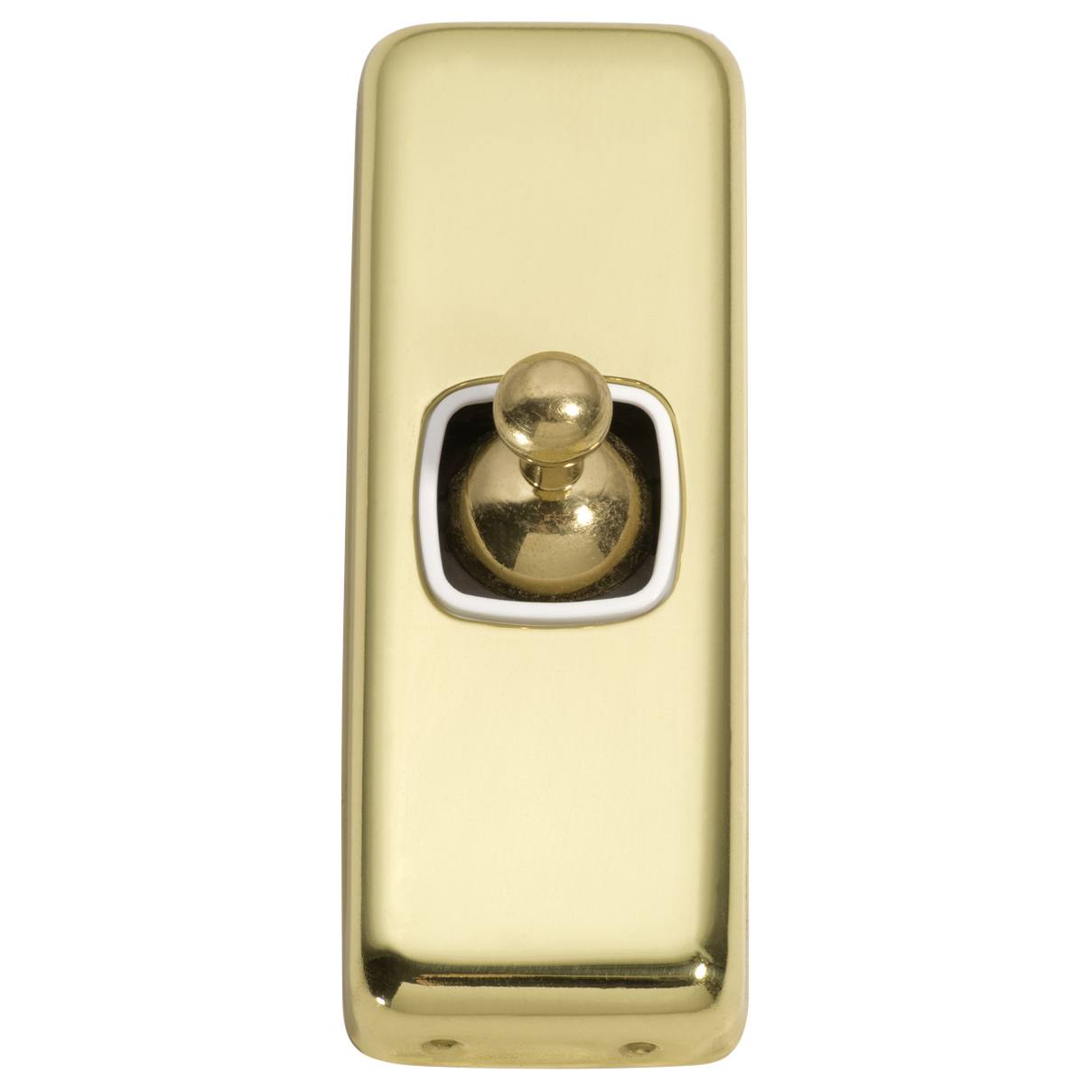 Small Clip On 1 Gang Toggle Switch, Polished Brass