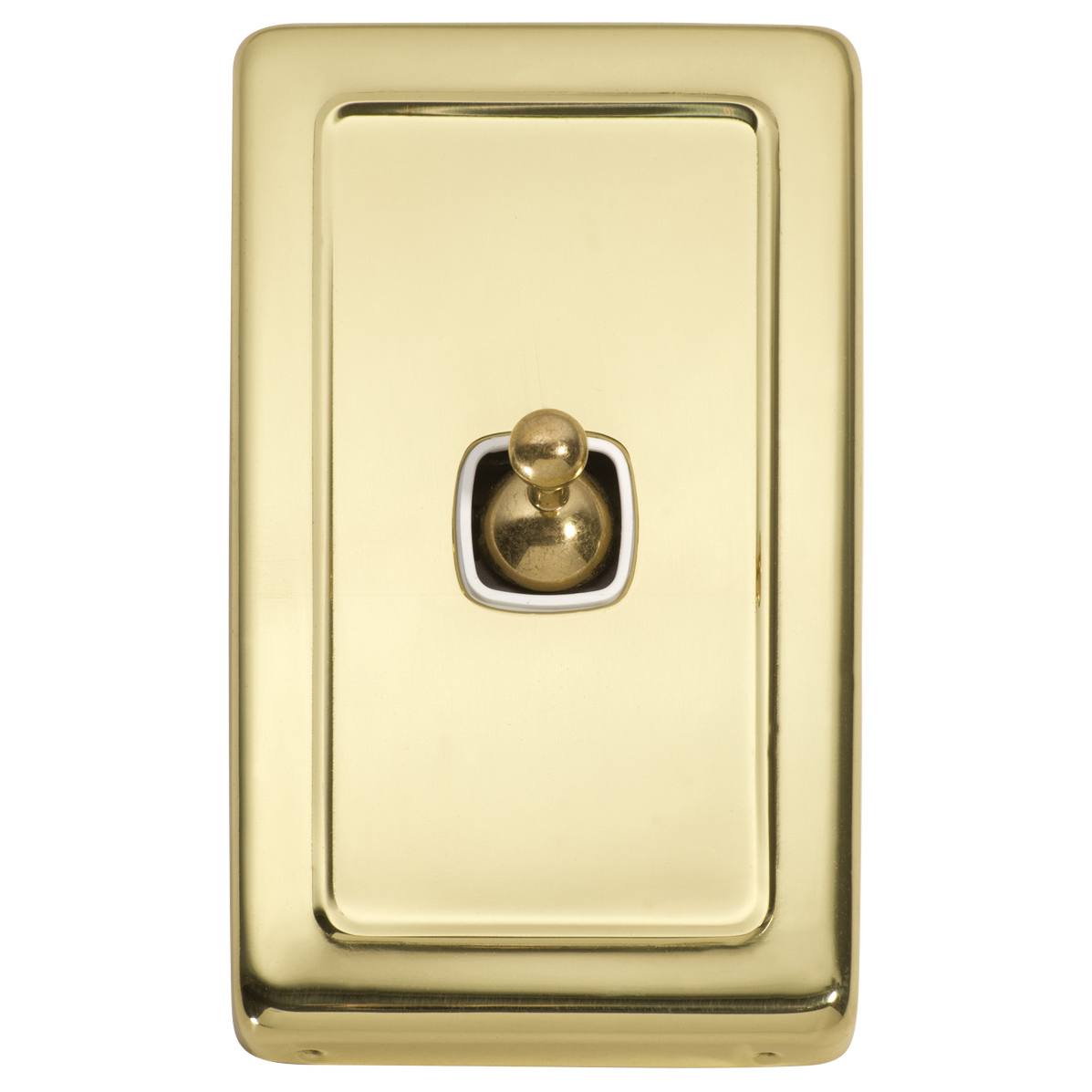 Clip On 1 Gang Toggle Switch, Polished Brass White