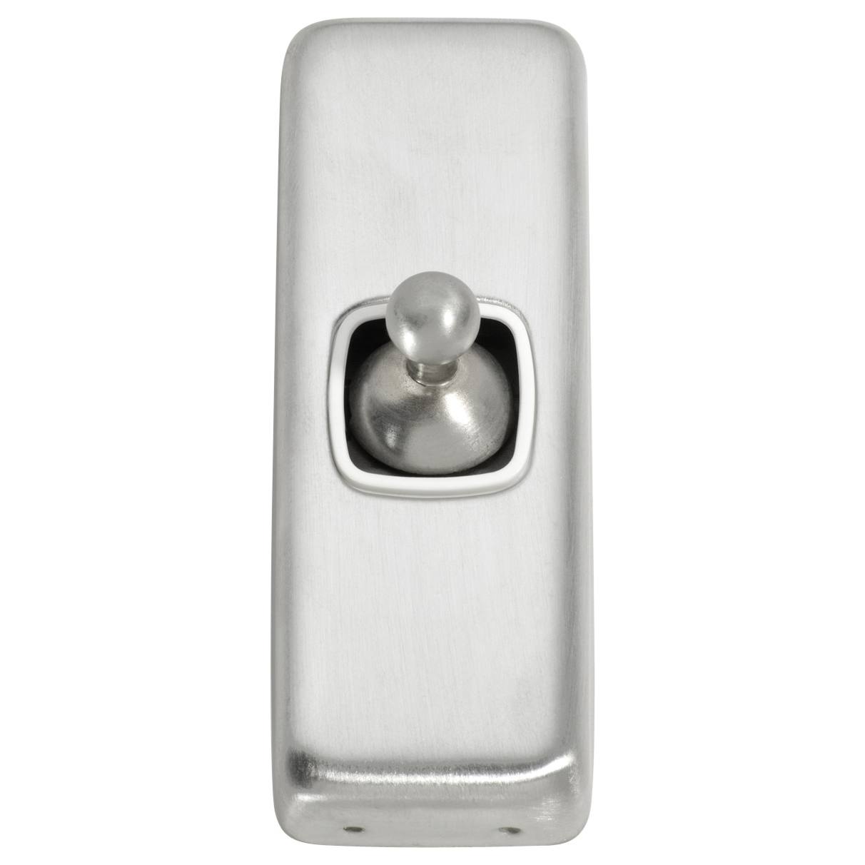 Small Clip On 1 Gang Toggle Switch, Satin Chrome W