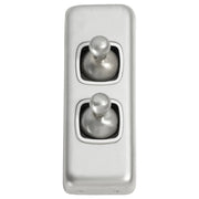 Small Double Toggle Wall Switch, Satin Chrome