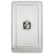 Clip On 1 Gang Toggle Switch, Satin Chrome White