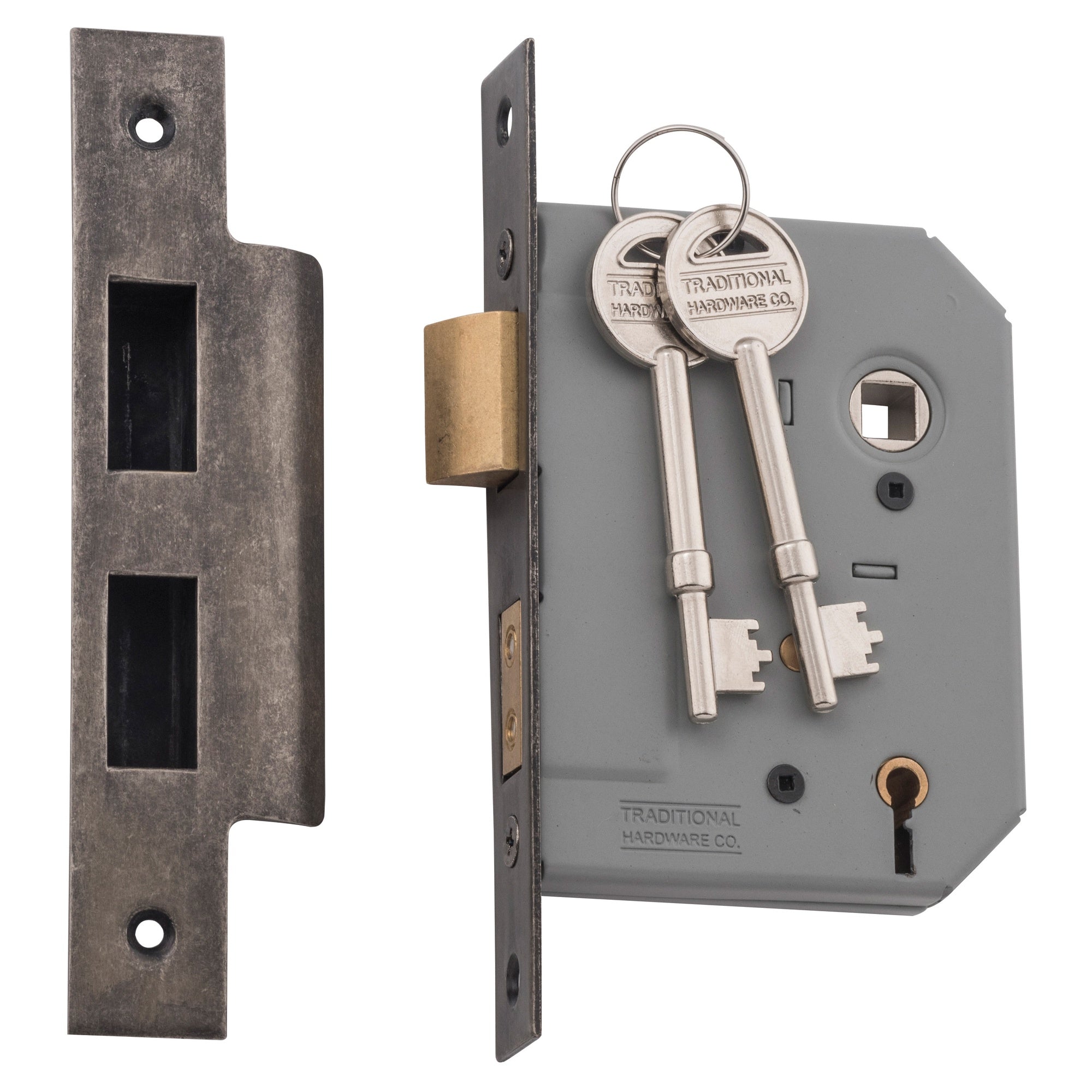 Mortice Lock 5 Lever RN CTC57mm Backset 57mm, Rumbled Nickel