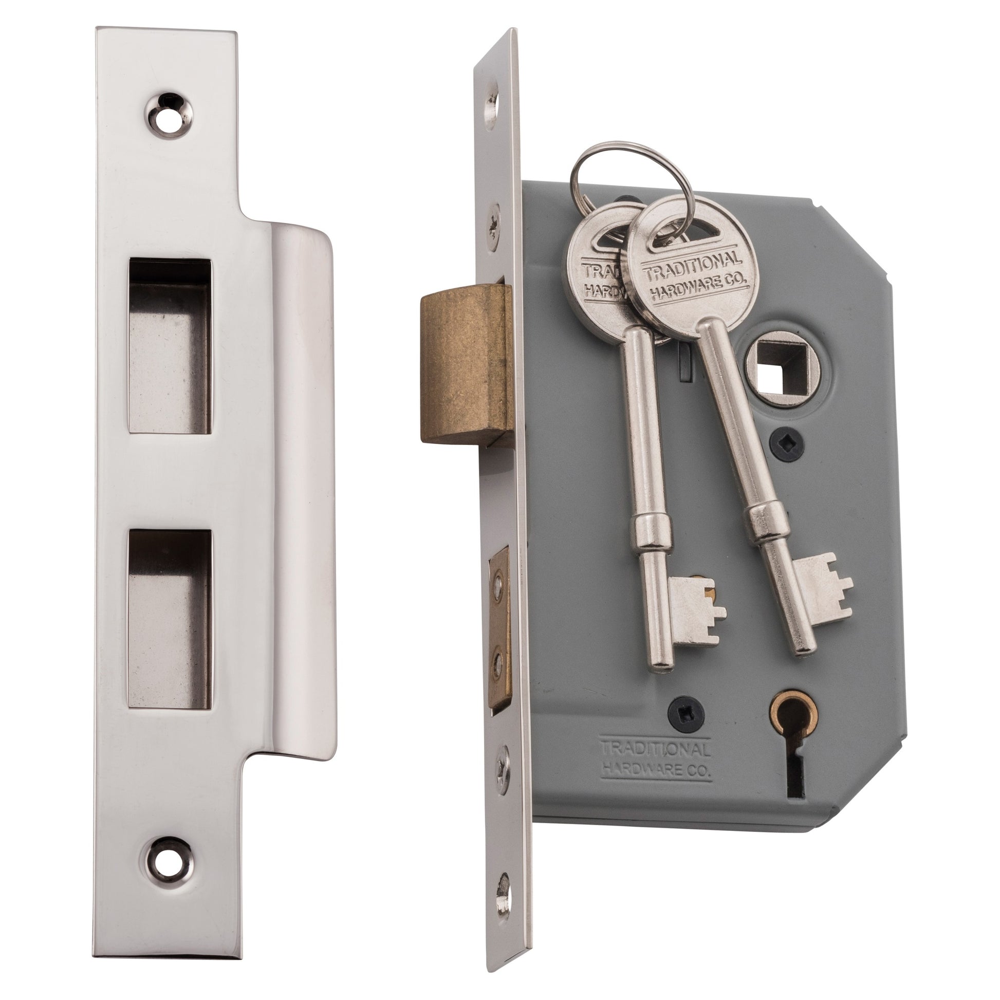 Mortice Lock 5 Lever PN CTC57mm Backset 46mm, Polished Nickel