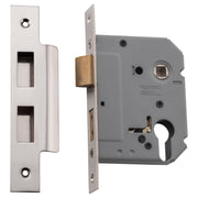 New 5 Euro Lever Lock (57mm Backset), Pol Nickel