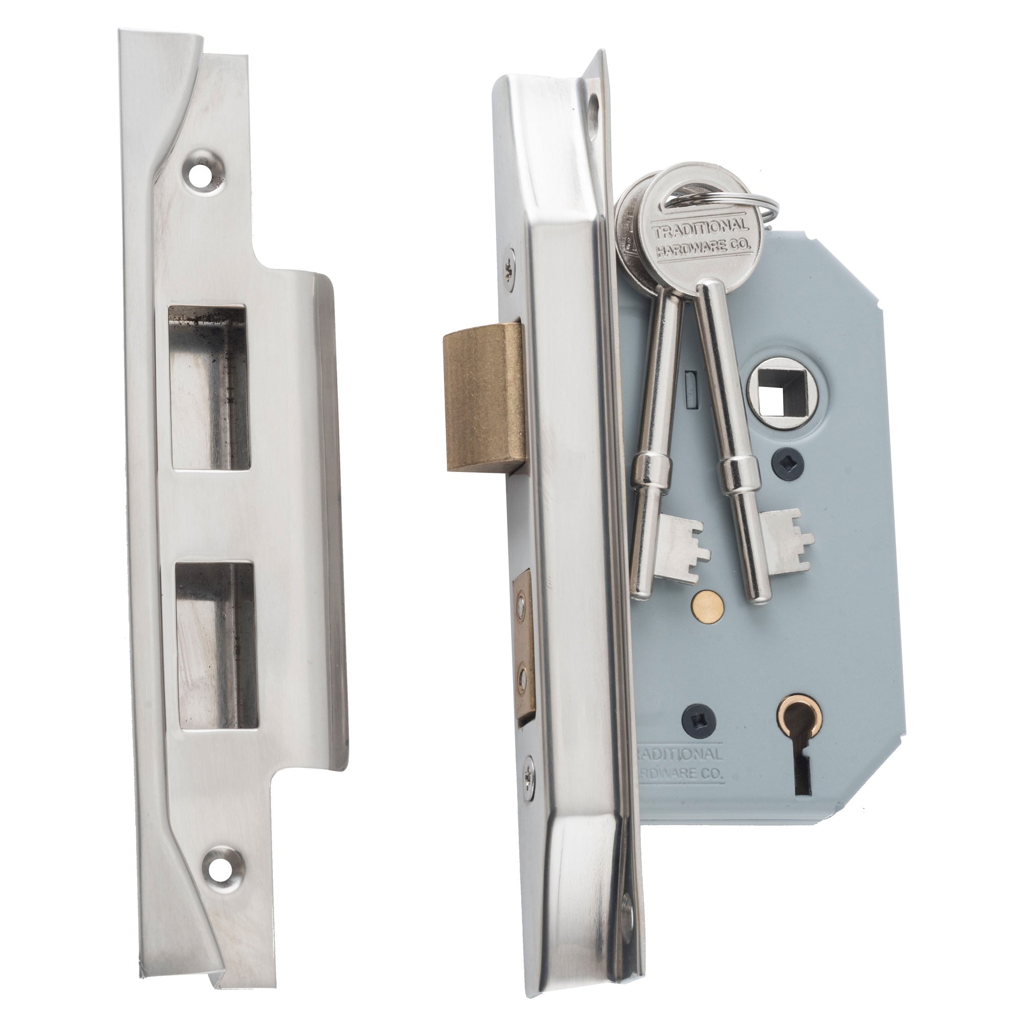 Mortice Lock 5 Lever Rebated SN CTC57mm BS 46mm, Satin Nickel