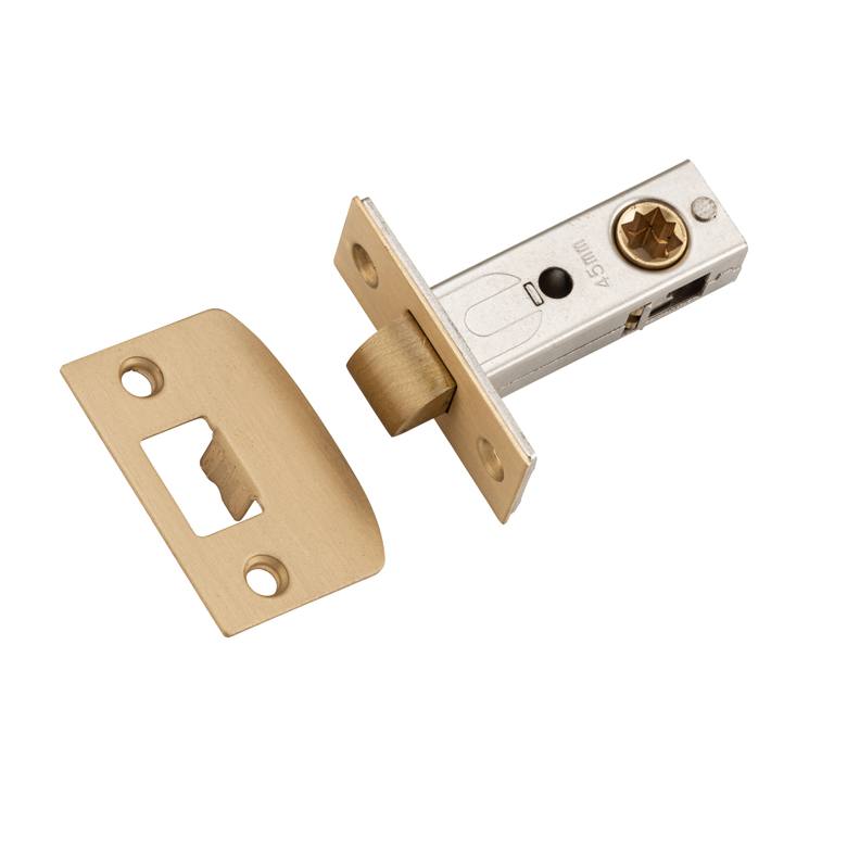 Tradco Split Cam Tube Latch 45mm Backset, Satin Brass