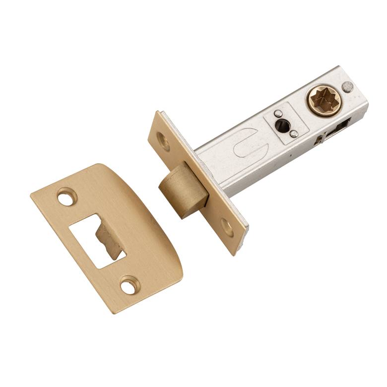 Tradco Split Cam Tube Latch 60mm Backset, Satin Brass