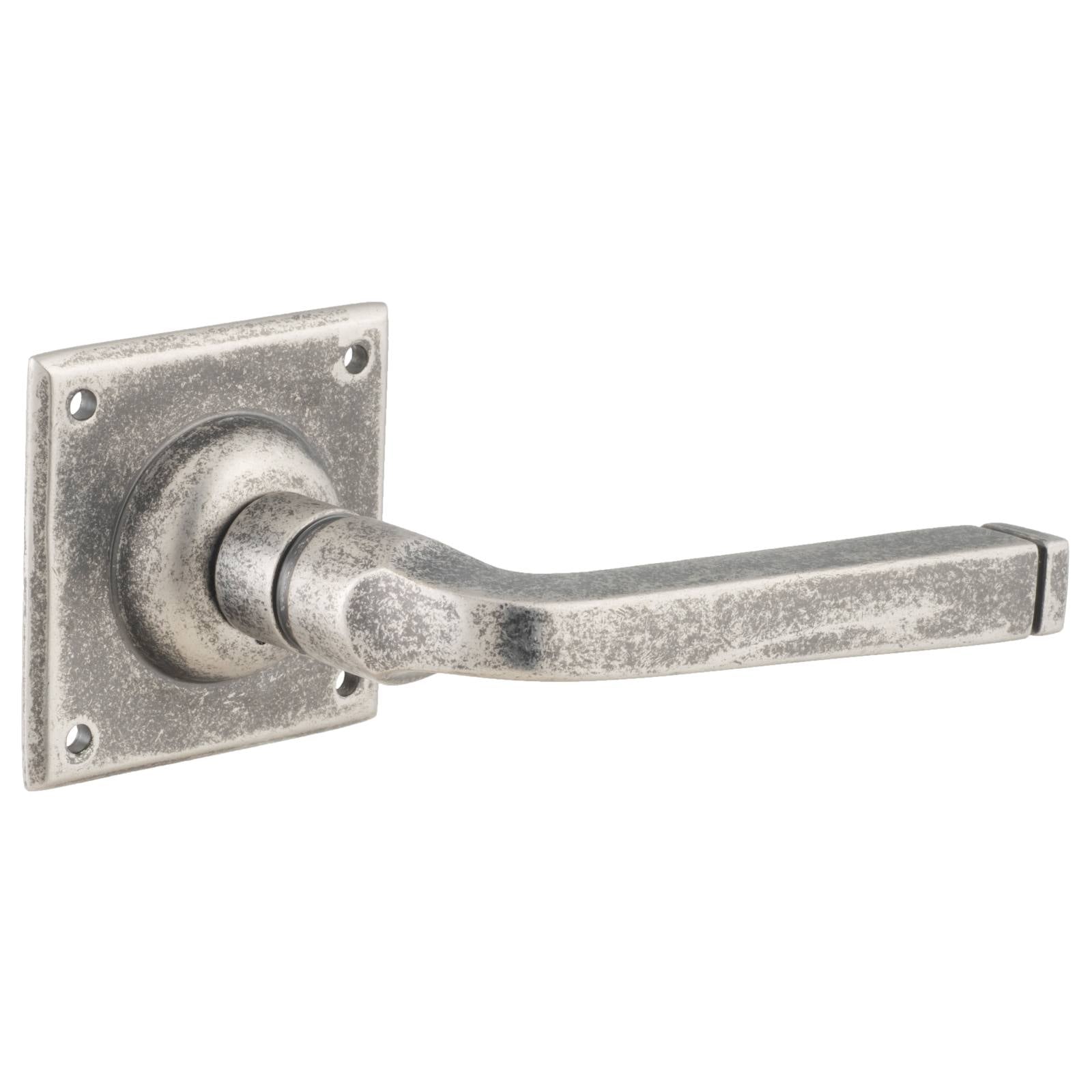 Small Menton Lever on Rose, Rumbled Nickel
