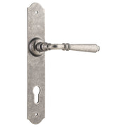 Reims 85mm Euro Lever Set, Rumbled Nickel