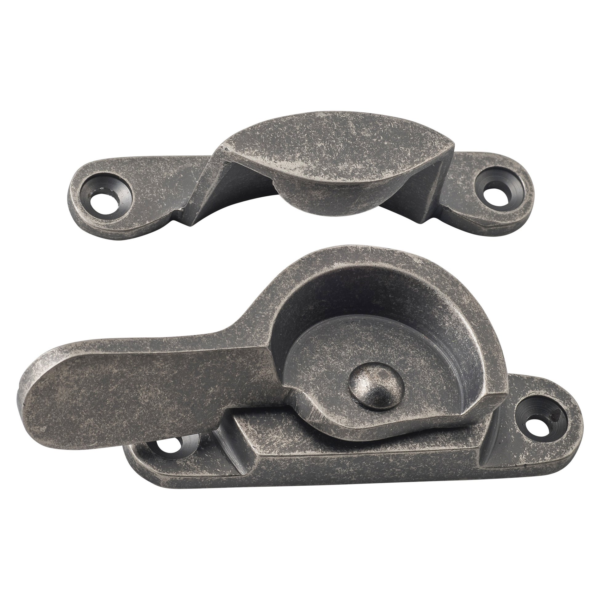Sash Fastener Narrow RN, Rumbled Nickel