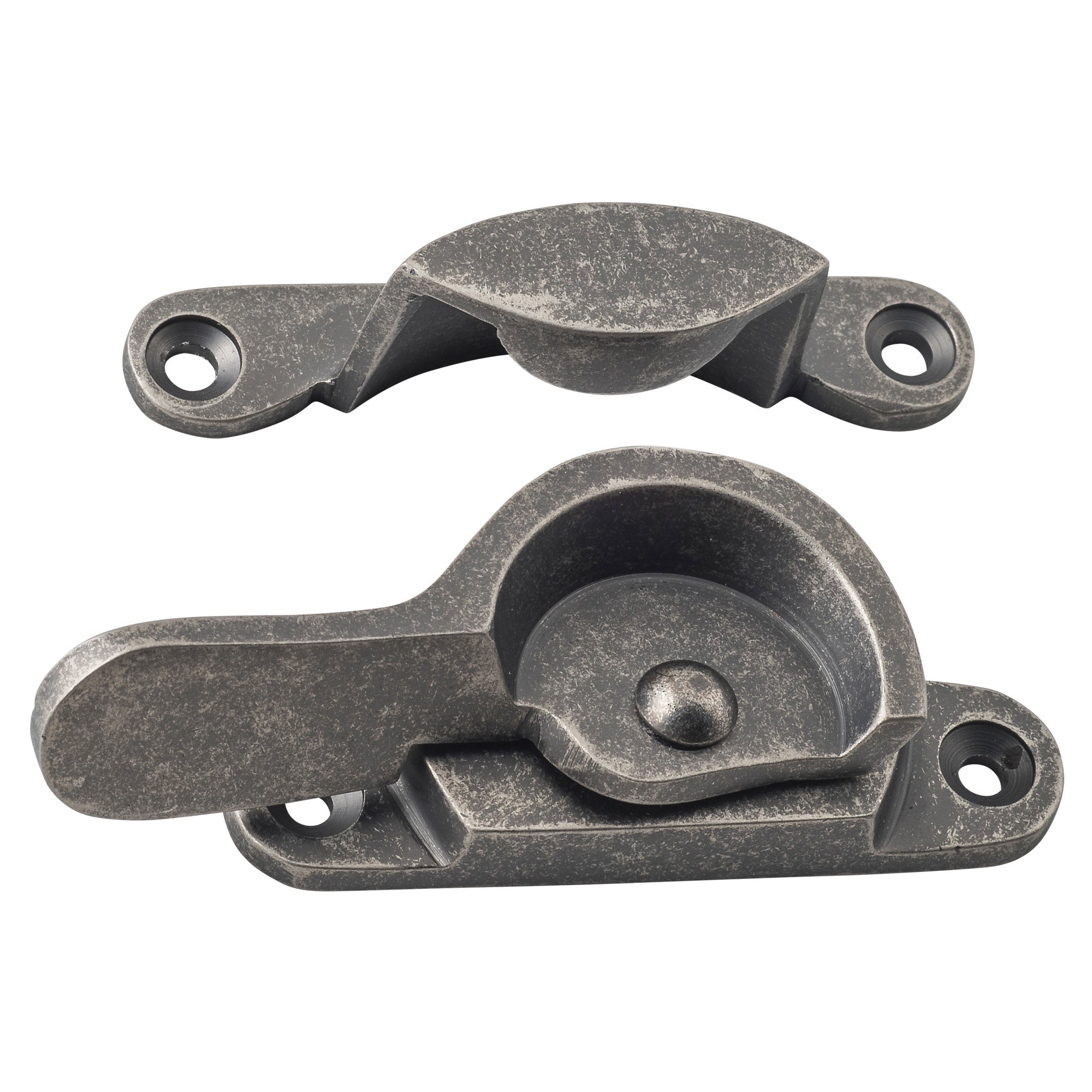 Sash Fastener Narrow RN, Rumbled Nickel