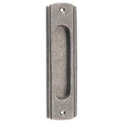 Deco Sliding Door Flush Pull, Rumbled Nickel