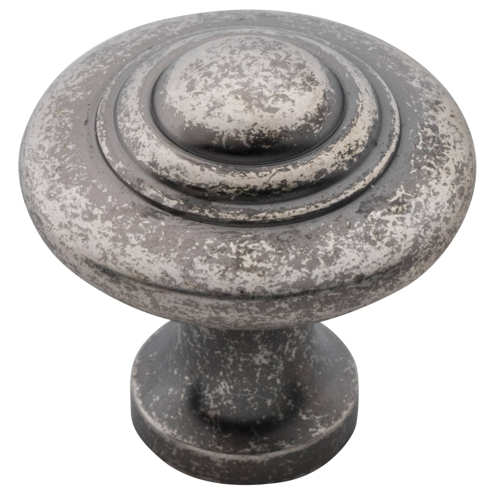 Medium Domed Cupboard Knob, Rumbled Nickel