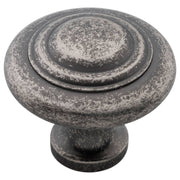 Large Domed Cupboard Knob, Rumbled Nickel